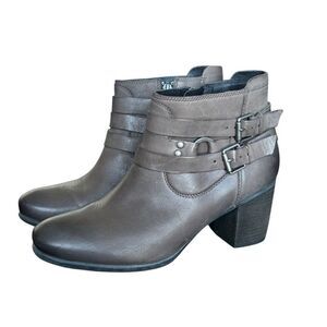 Josef Seibel Britney Side Zip Ankle Bootie Taupe Brown Size 39 US 8 - 8.5